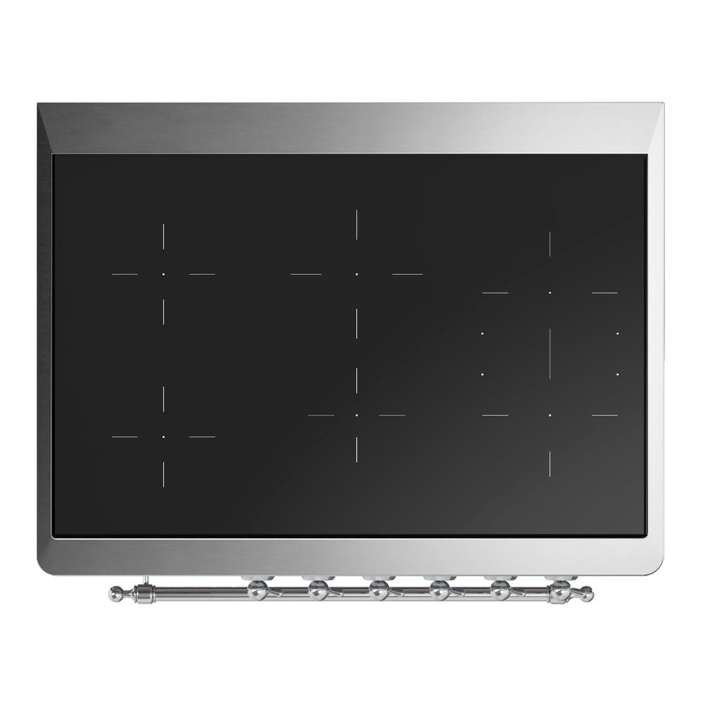ILVE UMIB36NR3MBC Majestic III 36 inch Induction Range with 6 Elements, 3.5 cu. ft. Total Oven Capacity (Triple Glass Door, Midnight Blue, Chrome)