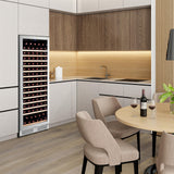 Avanti Refresh Wine Cooler, 149 Bottle Capacity, Stainless Steel Finish with Wood Shelves, Digital Touch Controls, Glass Door (WCF149SE3S)