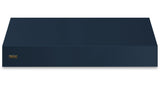 60"W. 18"H. Wall Hood (Finish: Slate Blue, Trim: Brushed Brass)