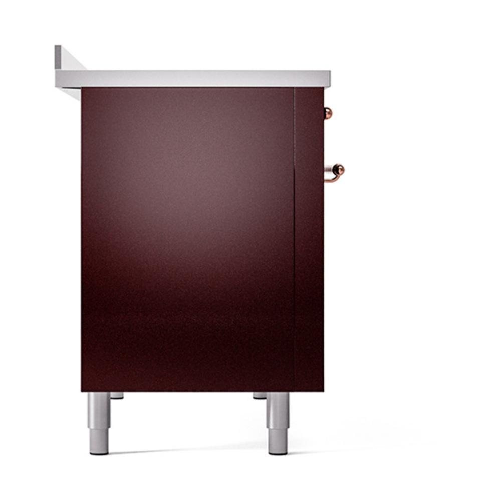 ILVE UNI486QNMPBUP Nostalgie II Noblesse 48 inch Induction Range (Solid Door, Burgundy, Copper)