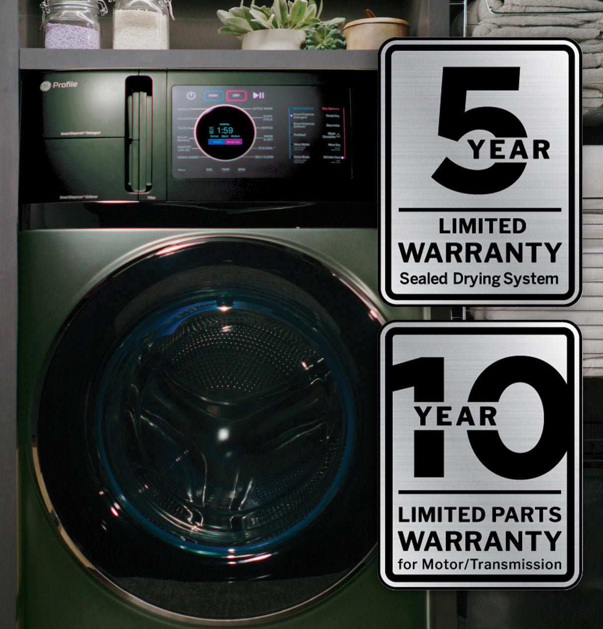 GE Profile™ ENERGY STAR® 4.8 cu. ft. Capacity UltraFast Combo with Ventless Inverter Heat Pump Technology Washer/Dryer