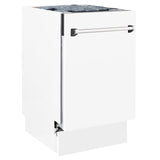 ZLINE 18" Tallac Series 3rd Rack Top Control Dishwasher with Traditional Handle, 51dBa [Color: White Matte]