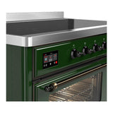 ILVE UMIB48NR3EGB Majestic III 48 inch Induction Range with 6 Elements, 5.02 cu. ft. Total Oven Capacity (Triple Glass Door, Emerald Green, Burnished)