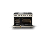 48"W. Sealed Burner Gas Range (Burner: 6g, Finish: Pure White, Trim: Brushed Brass, Fuel: Propane)