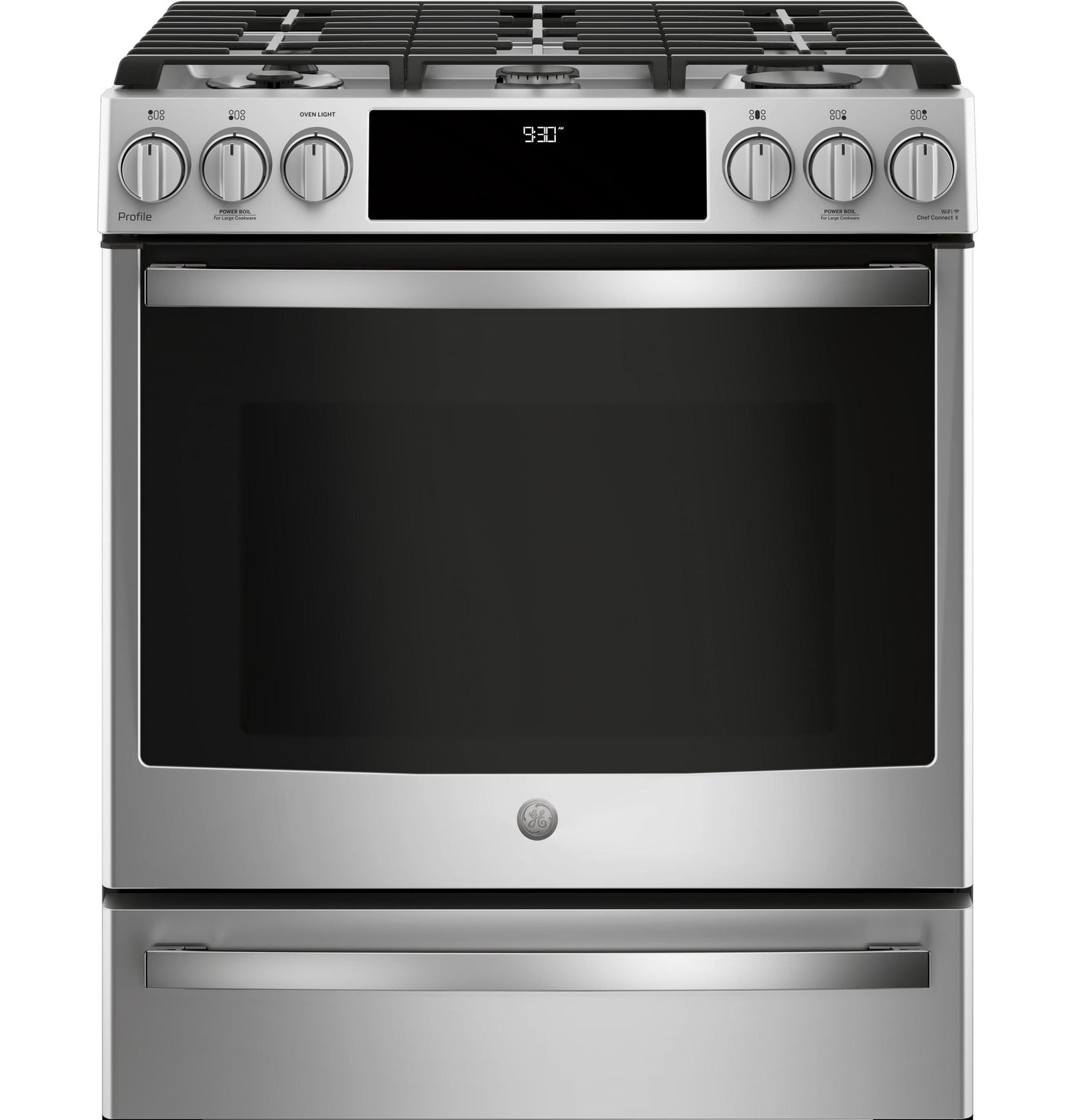 GE Profile™ 30" Smart Dual Fuel Slide-In Front-Control Range