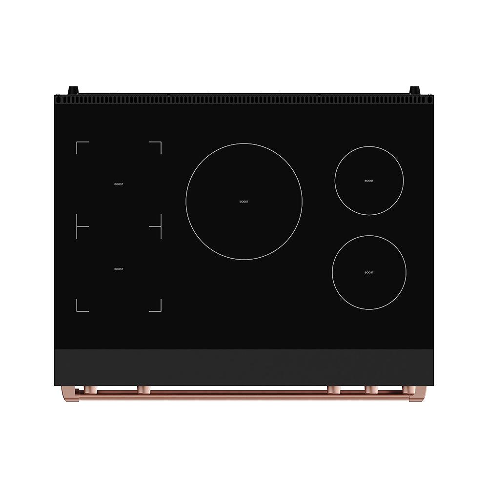 36 Inch Professional Induction Range With Tilt Panel Touch Control In Black and Rose Gold  Gordon Ramsay Series