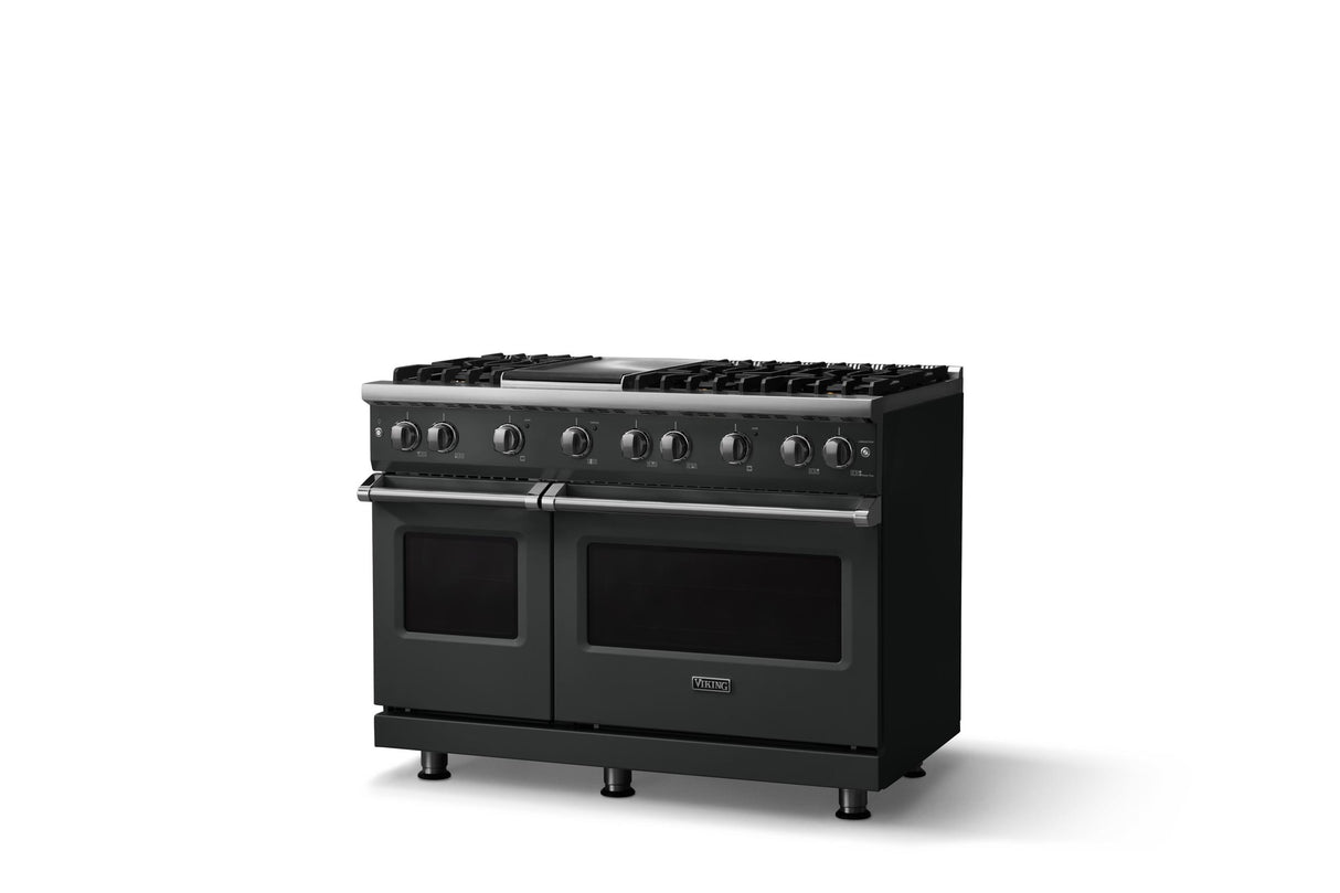 48"W. Sealed Burner Gas Range (Burner: 6g, Finish: Antique Bronze, Trim: Polished Chrome, Fuel: Natural Gas)