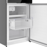 800 Series Free-standing fridge-freezer with freezer at bottom, glass door 24" Black, Total No Frost