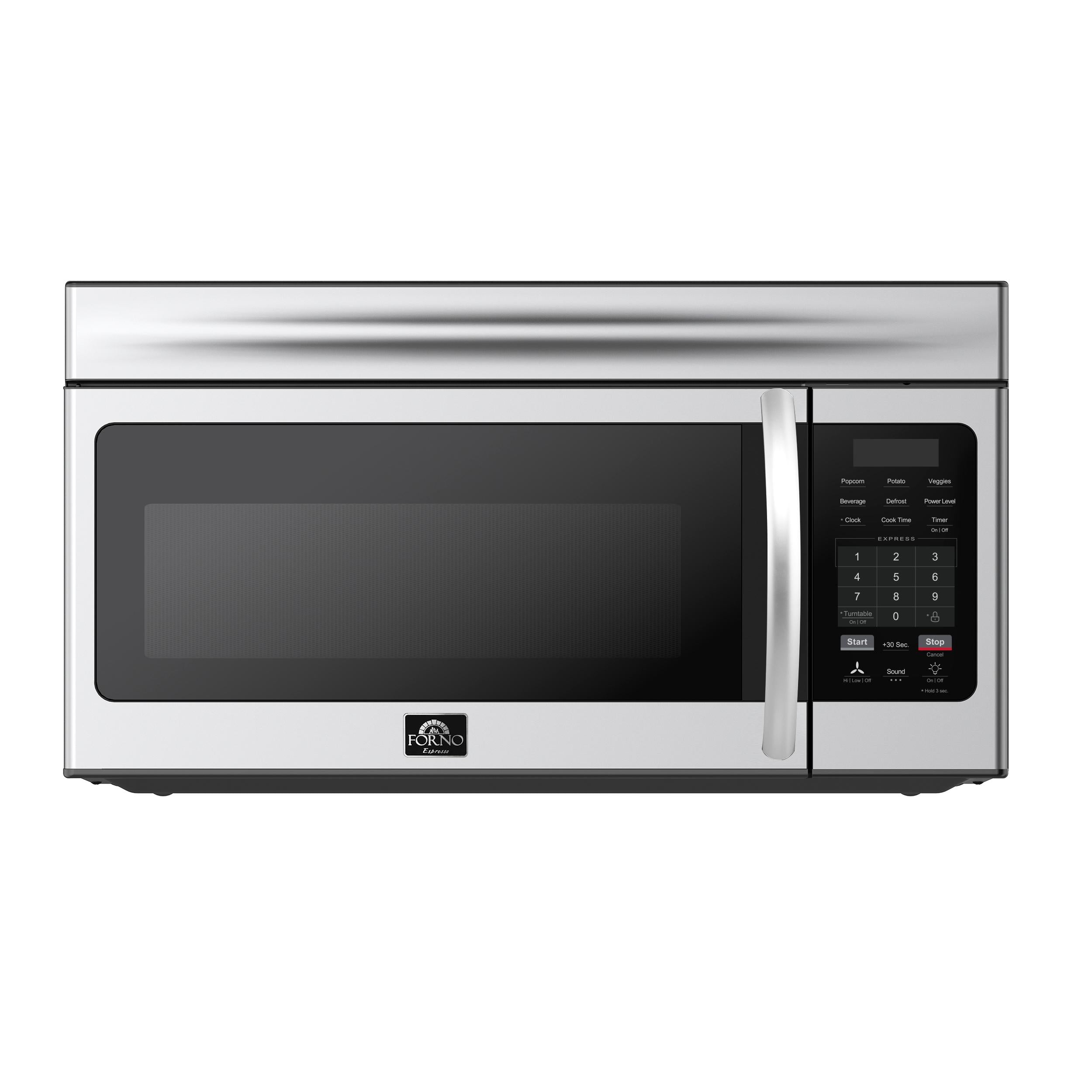 Forno Scalo 30-Inch Over the Range Microwave, Stainless Steel - 1.6 cu.ft, 300 CFM Vent, Touch Control, LED Light