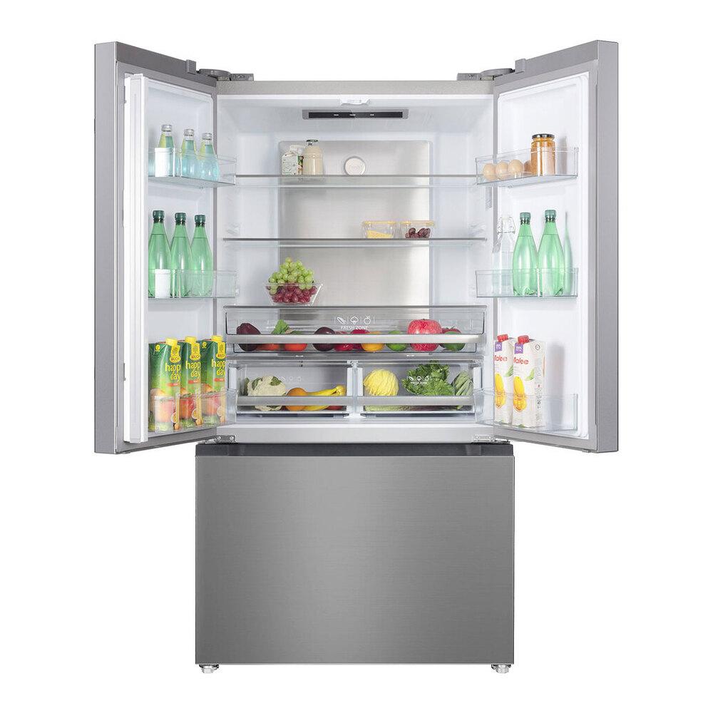 Verona VEFFD3620RISL 36 inch Freestanding French Door Refrigerator with 20.3 cu. ft. Capacity, Automatic Ice Maker, Recessed Handle
