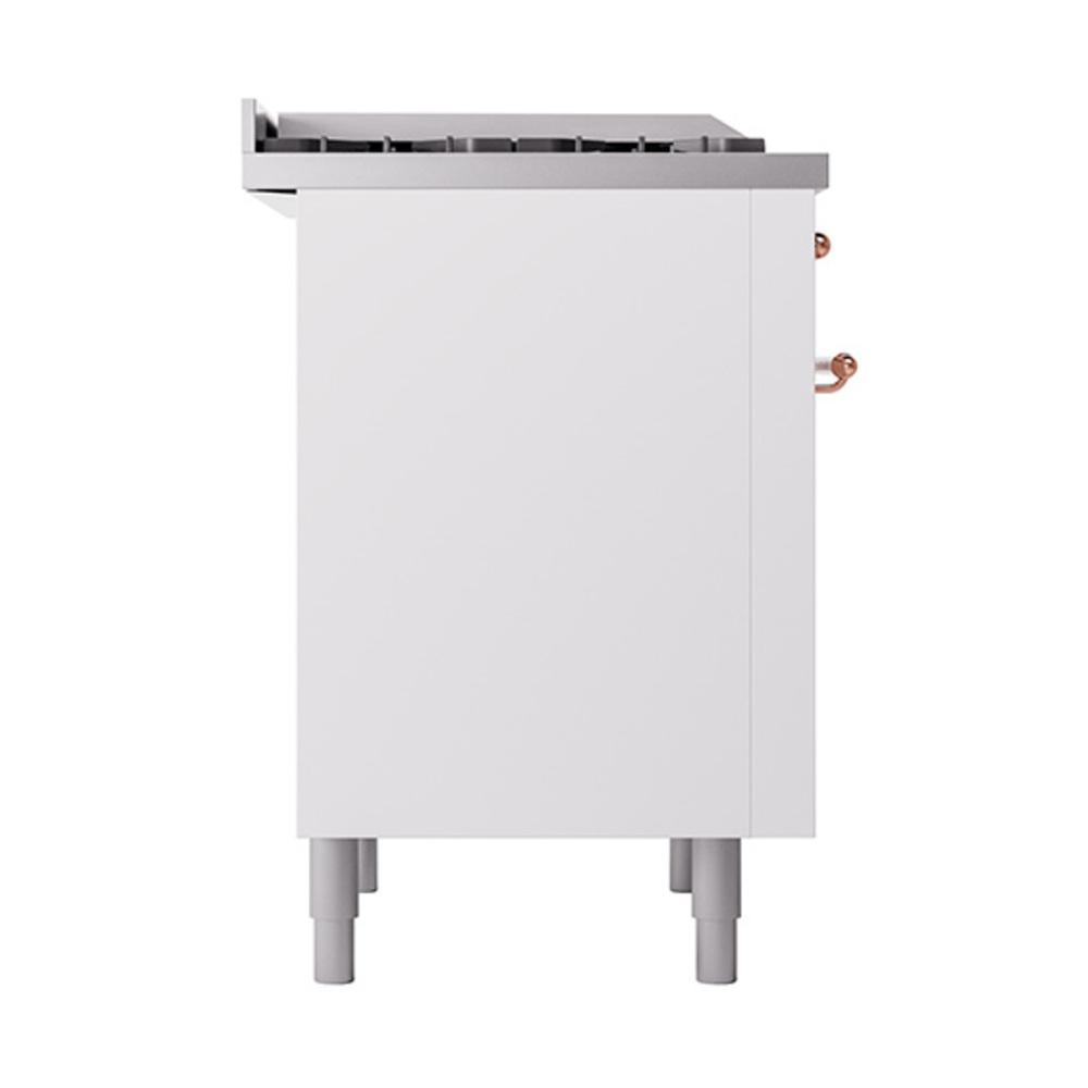 ILVE UN36FQNMPWHP Nostalgie II Noblesse 36 inch Dual Fuel Range (Natural Gas, Solid Door, White, Copper)
