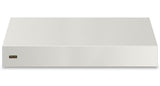 60"W. 18"H. Wall Hood (Finish: Pure White, Trim: Brushed Brass)
