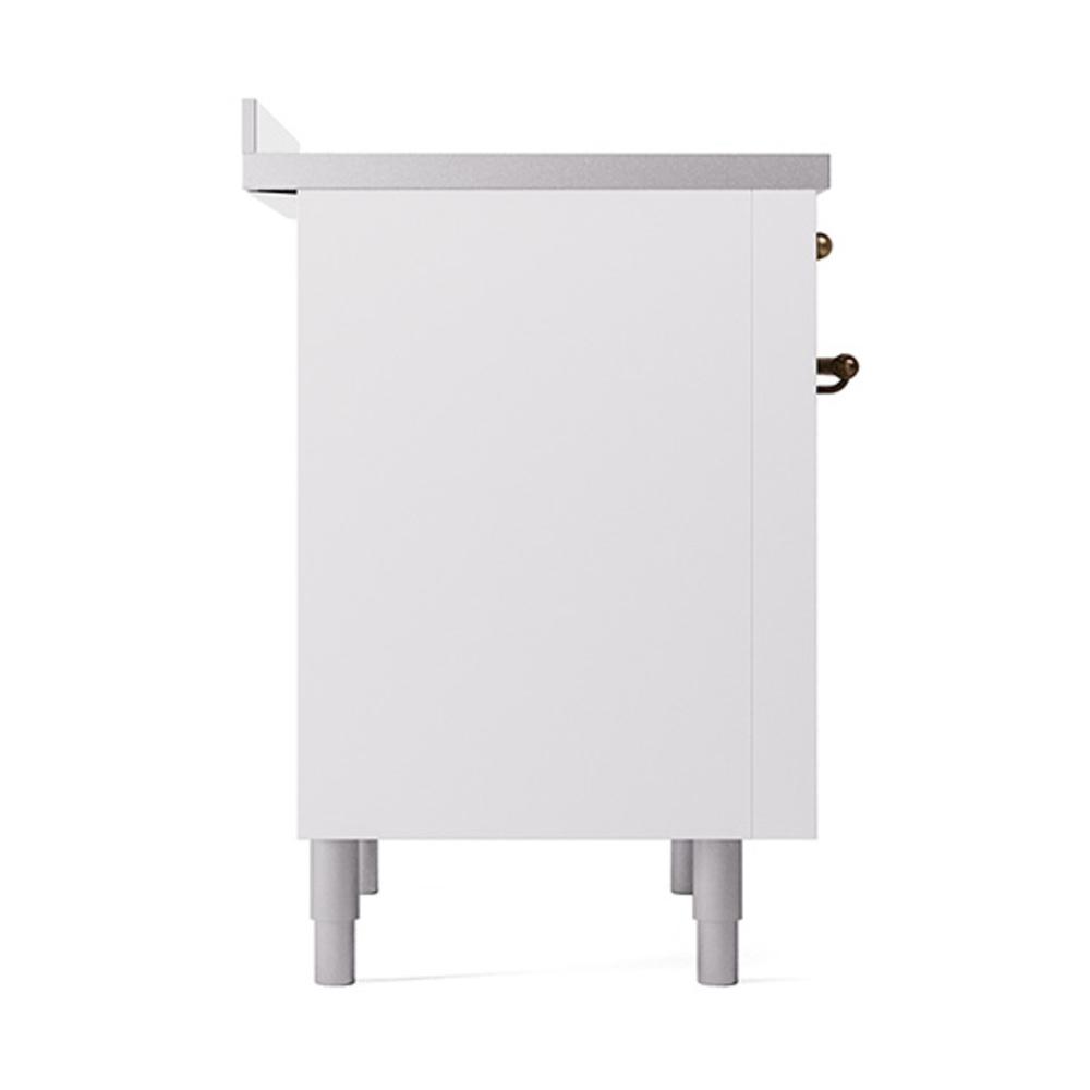 ILVE UNI366QNMPWHB Nostalgie II Noblesse 36 inch Induction Range (Solid Door, White, Burnished)