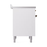 ILVE UNI366QNMPWHB Nostalgie II Noblesse 36 inch Induction Range (Solid Door, White, Burnished)