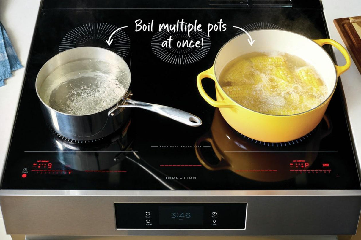 30" Front Control Induction Range with Total Convection