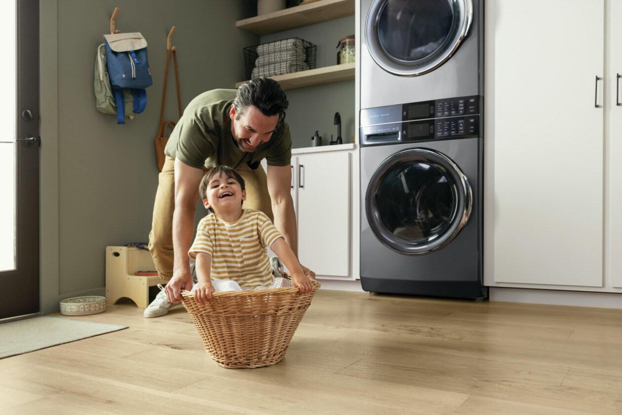 Laundry Tower Single Unit Front Load 4.5 Cu. Ft. Washer & 8 Cu. Ft. Gas Dryer