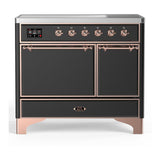 ILVE UMDIB40QNR3MGP Majestic III 40 inch Induction Range with 6 Elements, 3.82 cu. ft. Total Oven Capacity (Solid Door, Graphite Matte, Copper)