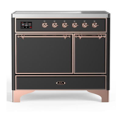 ILVE UMDIB40QNR3MGP Majestic III 40 inch Induction Range with 6 Elements, 3.82 cu. ft. Total Oven Capacity (Solid Door, Graphite Matte, Copper)
