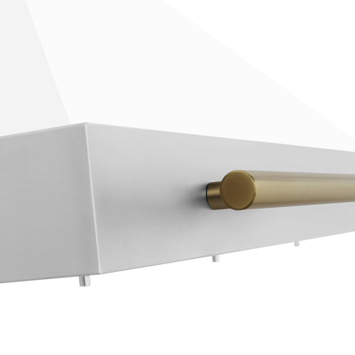 ZLINE 48 in. Autograph Edition Convertible Stainless Steel Range Hood with White Matte Shell and Champagne Bronze Accents (KB4STZ-WM48-CB) [Color: Champagne Bronze Accents]