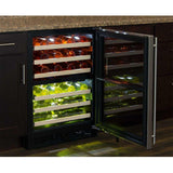 24-In Built-In High Efficiency Dual Zone Wine Refrigerator with Door Style - Stainless Steel Frame Glass, Door Swing - Right