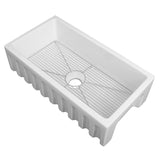 ZLINE 36" Venice Farmhouse Reversible Fireclay Sink (FRC5122) [Color: White Gloss]