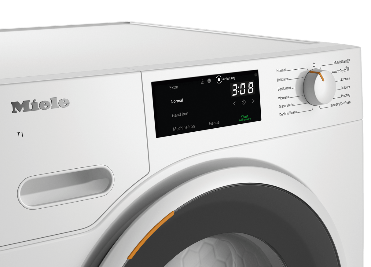 TXF360WP - T1 Heat-Pump Dryer: 18 lb (8 kg)  DirectSensor  Honeycomb drum  FragranceDos  Miele@home  DryProtect