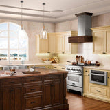 ZLINE 42 in. 1200 CFM Designer Series Wooden Wall Mount Range Hood in Butcher Block (681W-42)