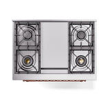 ILVE UN36FQNMPWHPLP Nostalgie II Noblesse 36 inch Dual Fuel Range (Liquid Propane, Solid Door, White, Copper)