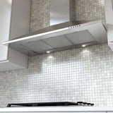 24" 600 CFM Italian Made Wall Mount Chimney Range Hood Stainless