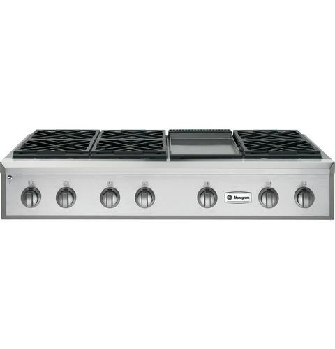 GE Monogram® 48" Professional Gas Rangetop with 6 Burners and Griddle (Liquid Propane)