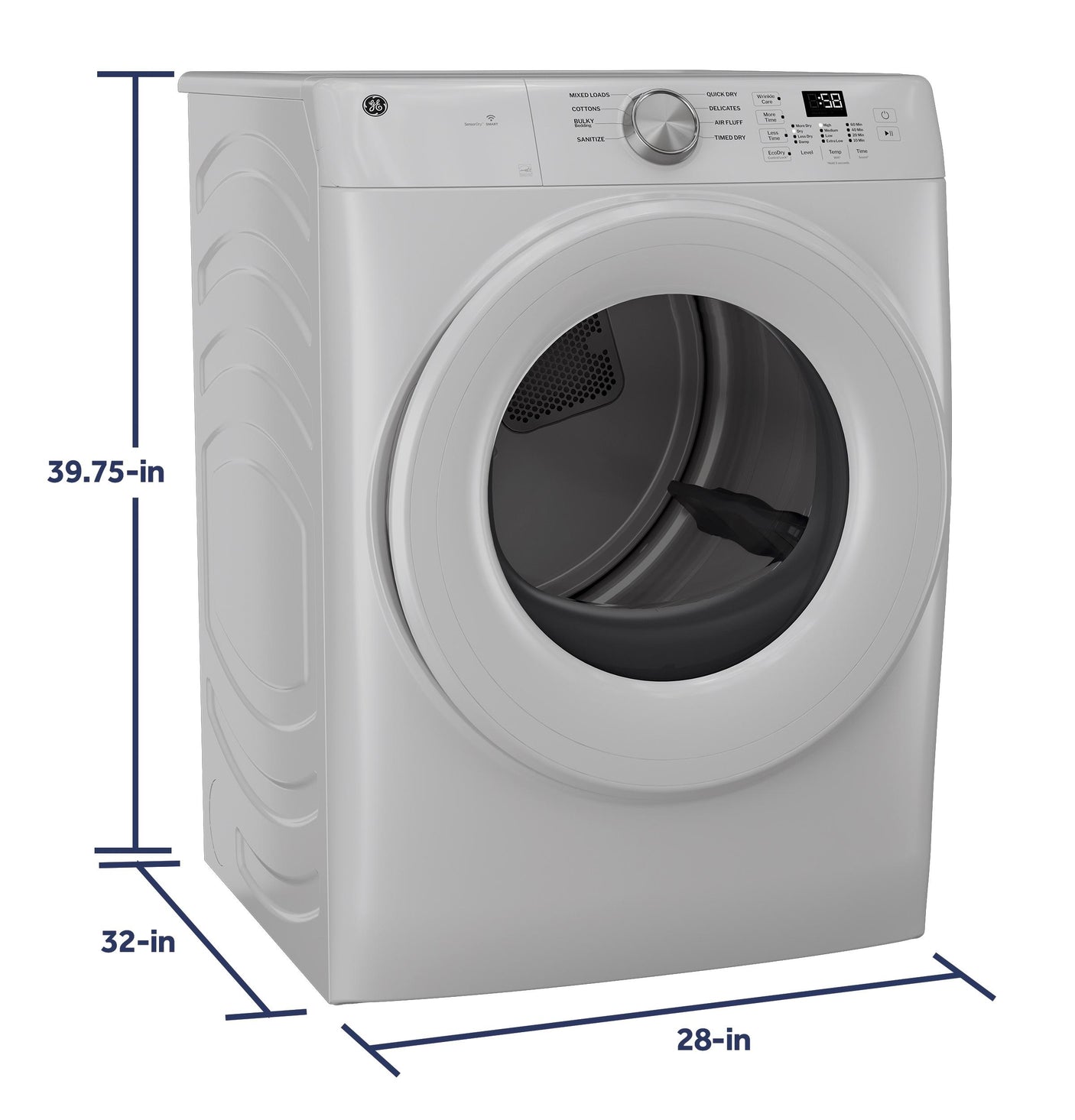 GE® ENERGY STAR® 7.8 cu. ft. Capacity Smart Front Load Electric Dryer