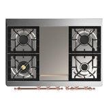 ILVE UMD40FNR3SSPLP Majestic III 40 inch Dual Fuel Range with 6 Burners and Griddle, Dual Function Burner up to 25,000 BTU (Liquid Propane, Triple Glass Door, Stainless Steel, Copper)