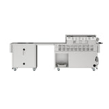 10 Ft. Outdoor Kitchen Island With Gas Grill & Side Burner, Sink & Drawer 77,000 BTU - Stainless Steel