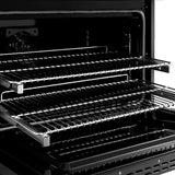 ZLINE Autograph Edition 36 in. 5.2 cu. ft. Paramount Dual Fuel Range with 6 Burner Gas Cooktop and Electric Convection Oven in Black Stainless Steel with Champagne Bronze Helix Handle and Knob Accents (SDRBZ-36-KCB)