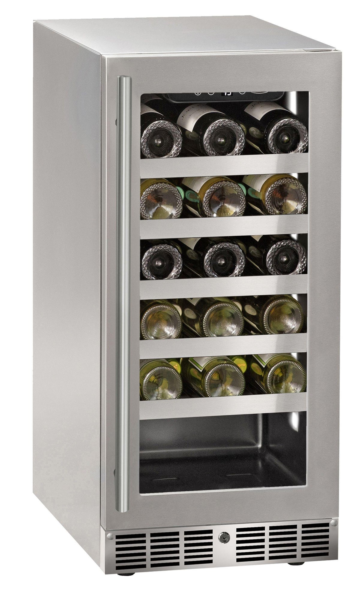15 inch Wine Refrigerator with Door Style - Stainless Steel Frame Glass