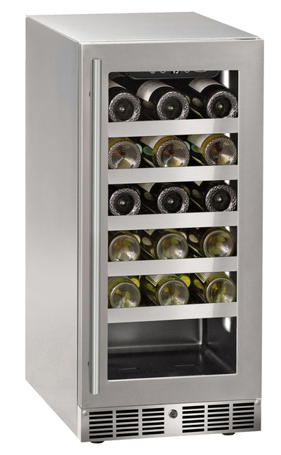 15 inch Wine Refrigerator with Door Style - Stainless Steel Frame Glass