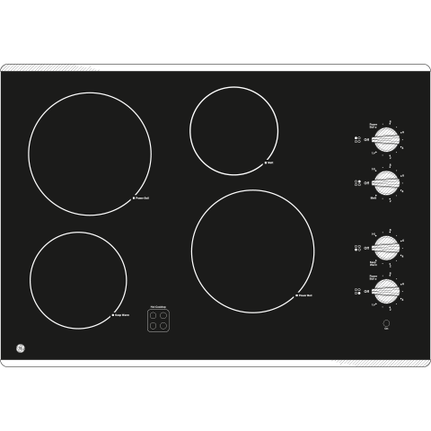 GE® 30" Built-In Knob Control Electric Cooktop