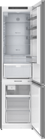 800 Series Free-standing fridge-freezer with freezer at bottom, glass door 24" Black, Total No Frost