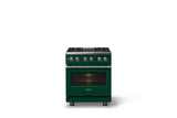 30"W. Dual Fuel Range (Finish: Ivy, Trim: Polished Chrome, Fuel: Natural Gas)