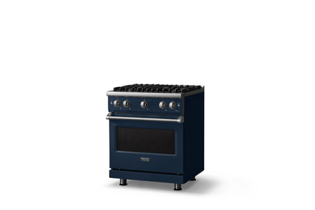 30"W. Sealed Burner Gas Range (Finish: Slate Blue, Trim: Polished Chrome, Fuel: Natural Gas)