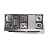 ILVE UN60FNMPEGB Nostalgie II Noblesse 60 inch Dual Fuel Range (9 Sealed Burners + Griddle, Natural Gas, Triple Glass Door, Emerald Green, Burnished)