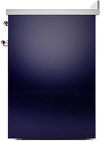 Nostalgie II 30 Inch Electric Freestanding Range in Blue with Copper Trim