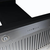 ZLINE 42 in. Wooden Island Mount Range Hood in Black - Includes Remote Motor
