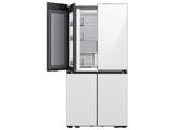 Bespoke 22 cu. ft. Counter Depth 4-Door French Door Refrigerator with Zero Clearance Fit & Food Showcase Door in White Glass