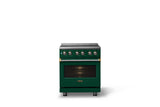 30"W. Electric Range (Finish: Ivy, Trim: Brushed Brass)