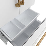 36 Inch French Door Counter Depth Refrigerator With Ice Maker - White/bronze  Gordon Ramsay Series