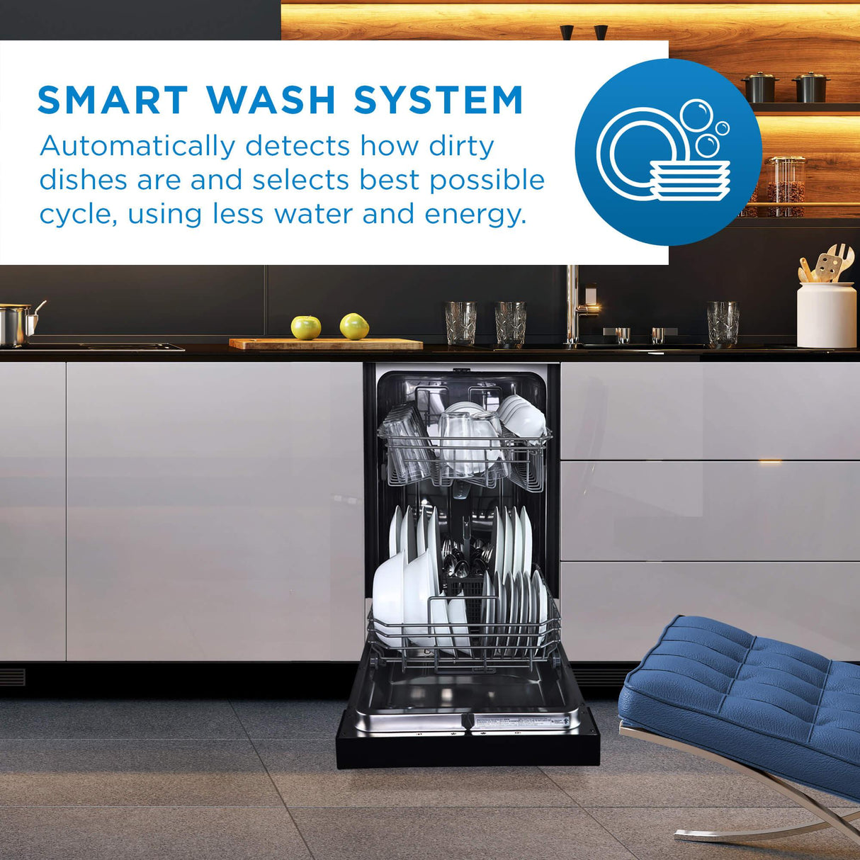 Danby 18" Wide Built-in Dishwasher in Stainless Steel