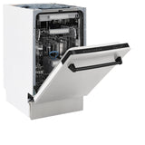 ZLINE Autograph Edition 18 Compact 3rd Rack Top Control Dishwasher in Stainless Steel with Accent Handle, 51dBa (DWVZ-304-18) [Color: Matte Black]