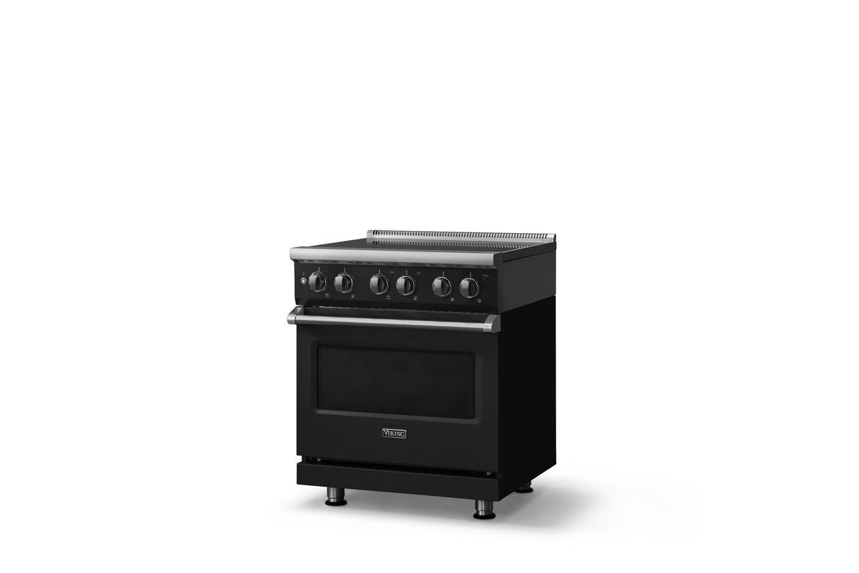 30"W. Electric Range (Finish: Onyx, Trim: Polished Chrome)