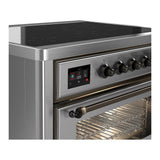 ILVE UMIB36NR3SSB Majestic III 36 inch Induction Range with 6 Elements, 3.5 cu. ft. Total Oven Capacity (Triple Glass Door, Stainless Steel, Burnished)